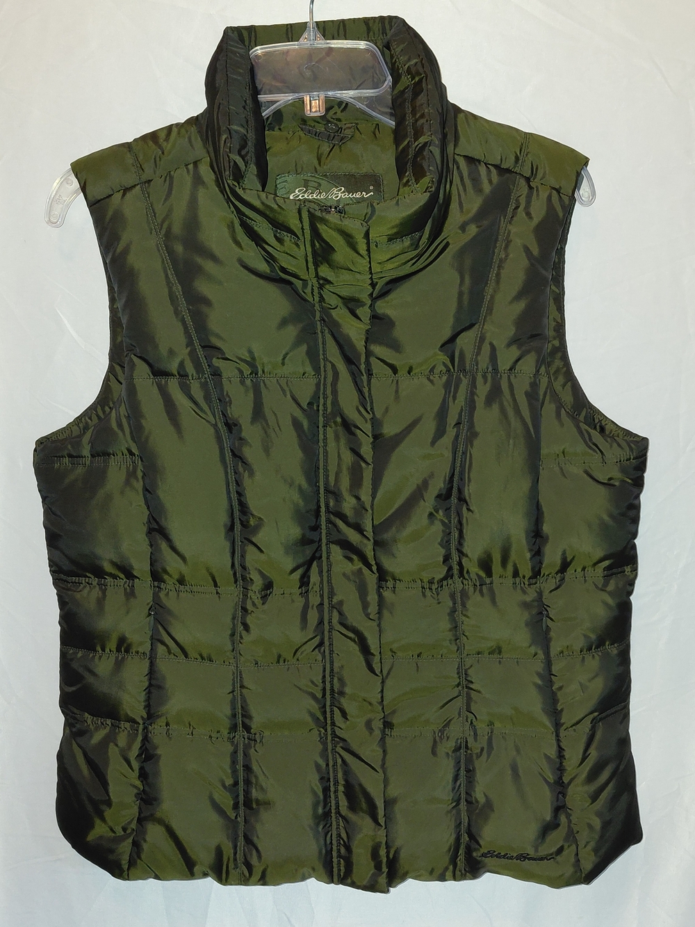 Eddie Bauer Dark Olive Premium Goise Down Puffer Vest